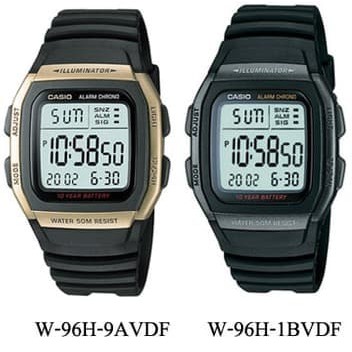 JAM TANGAN CASIO ORIGINAL W-96H-1BVDF/W-96H-9AVDF GARANSI RESMI 1 TAHUN