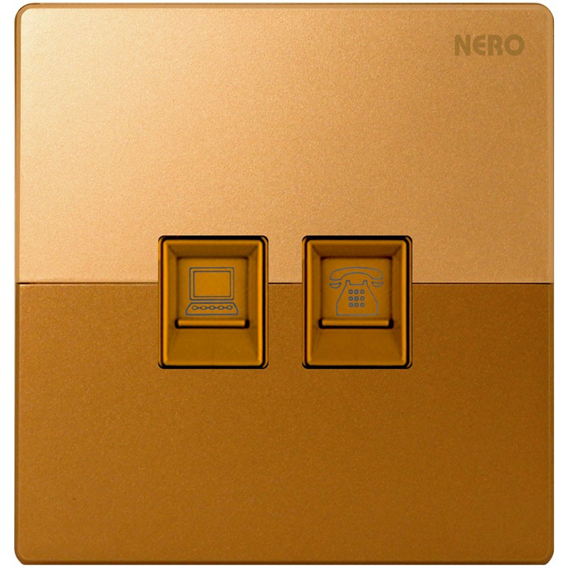 NERO Socket Kabel LAN Data Outlet CAT6 & Socket Telepon DAYTONA Z4 - Z4PHPCA-G Gold