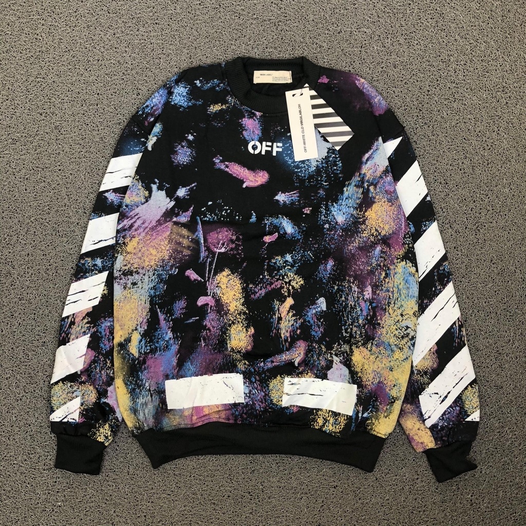 JAKET SWEATER CREWNECK OFF WHITE GALAXY GOOD HITAM AUTHENTIC HIGH PREMIUM BESTSELLER