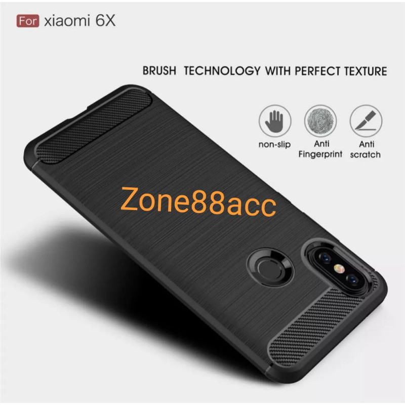 Silicon Case XIAOMI 6X Mi A2 Softcase iPAKY Carbon Casing Cover TPU