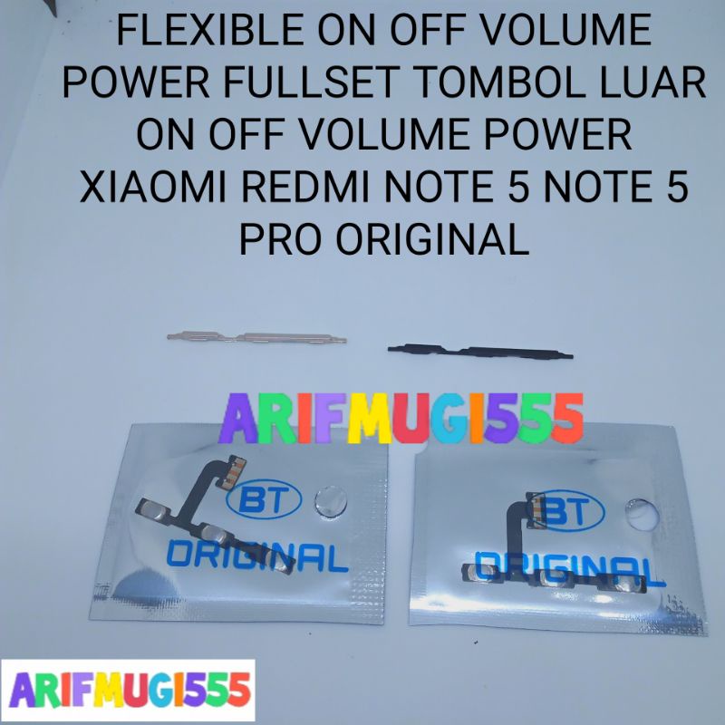 Flexible Power On Off Volume Fullset Tombol Luar On Off Volume Power Xiaomi Redmi Note 5 Note 5 Pro Original