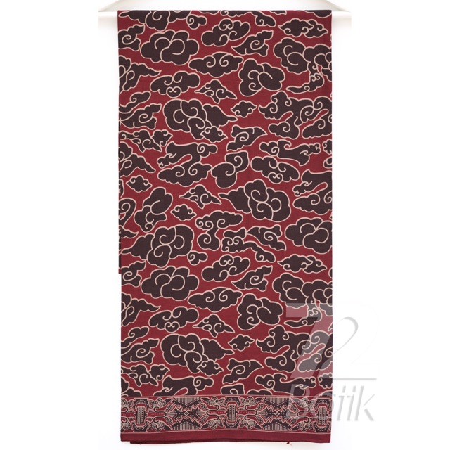 KAIN BATIK PREMIUM Bahan Katun Motif Mega Mendung Merah Maroon Marun Maron Darkchoco 722261 Cap 72 Jarik Jarit Samping Kebat Panjang Batik Katun Modern Premium Bahan Seragam Batik Pernikahan Kantor Keluarga Murah Kamen Jadi Batik Bali Lembaran