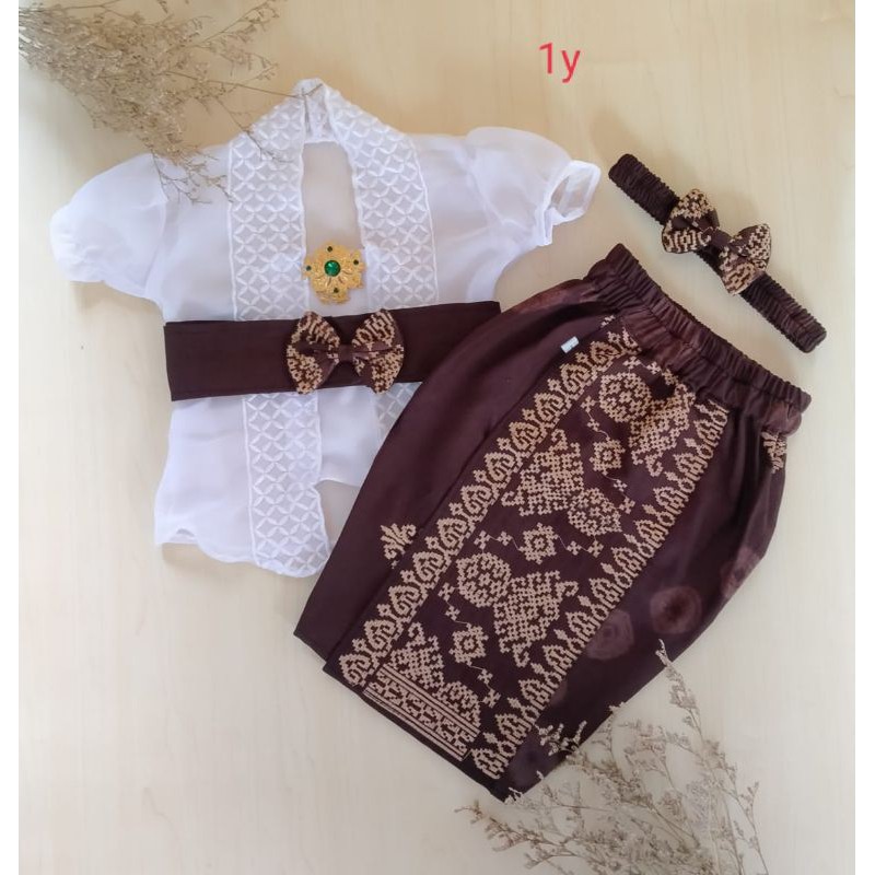 0-1 tahun free bandana SET KEBAYA BORDIR+KAMEN OBI ANAK