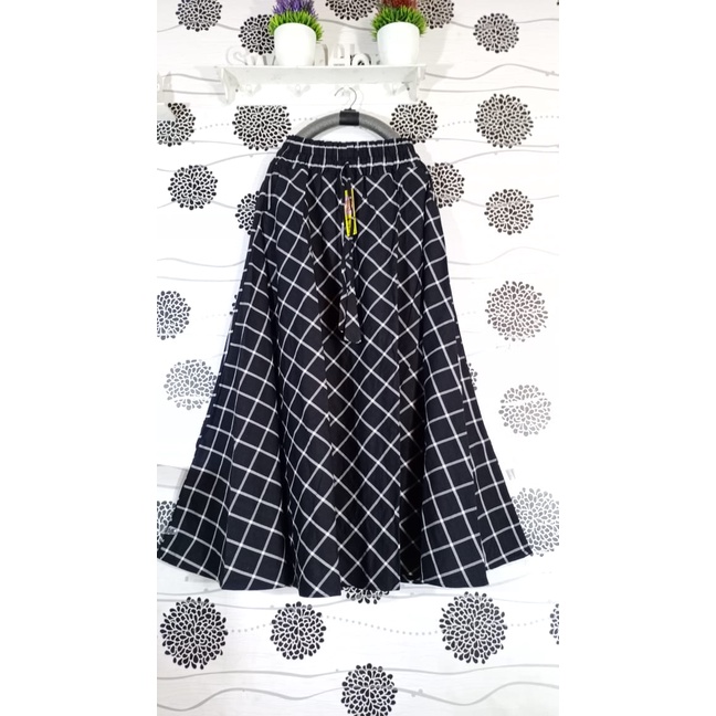 ROK FLANEL IMPORT PANJANG/ROK TARTAN/ROK KOTAK PAYUNG-G