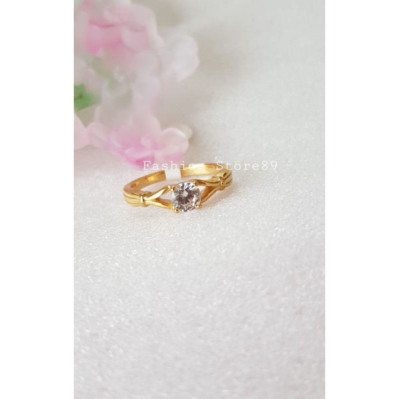 New perhiasan Cincin Titanium emas permata putih fashion bestseller bestquality Antikarat Selamanya