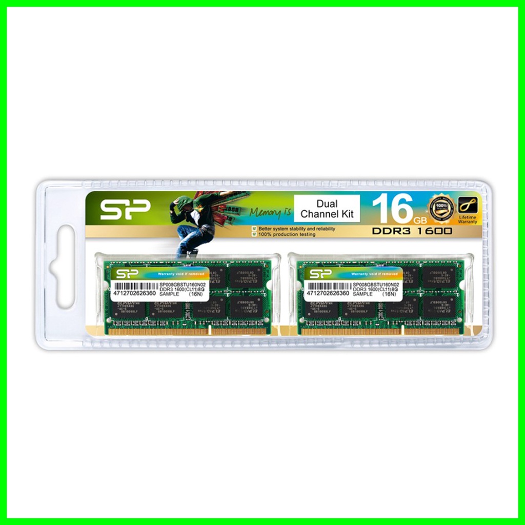 RAM SILICON POWER DDR3 1600MHz CL11 16GB SO-DIMM PC3-12800 SODIMM RAM Laptop