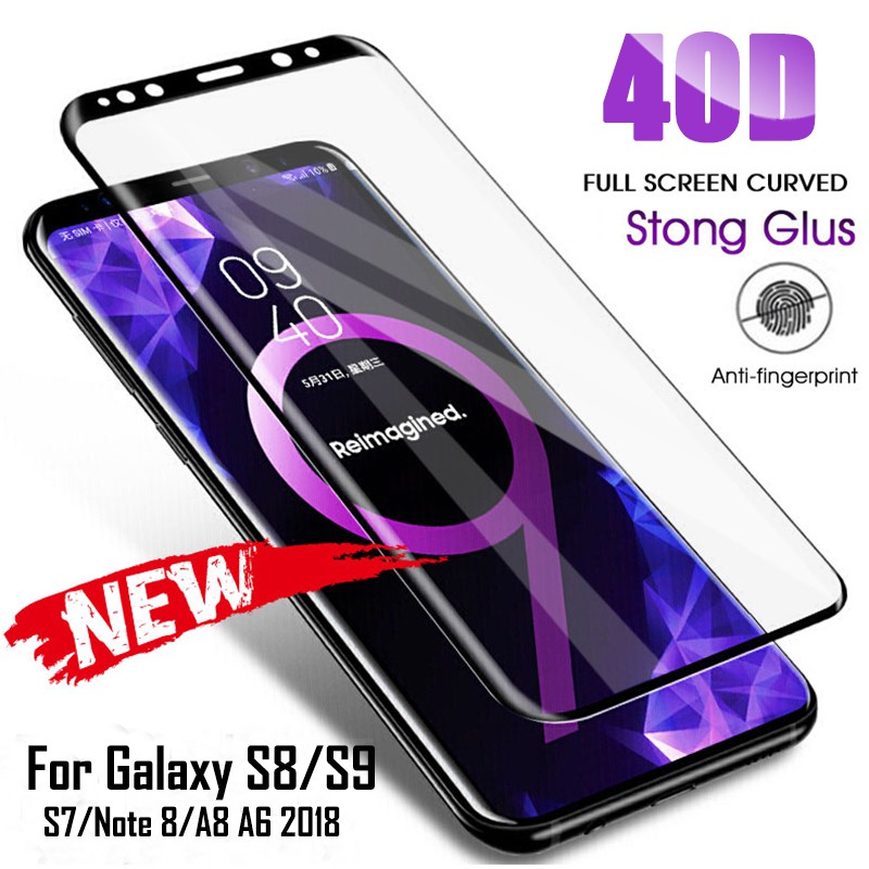 40D full-screen tempered glass for Samsung Galaxy S8 S9 Plus Note 9 8 A8 A6 s7 Edge screen protector