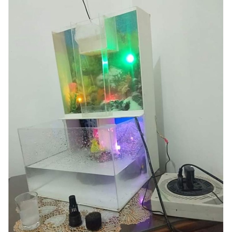 AQUARIUM TINGKAT AIR TERJUN/ UNIK/ KREATIF/ AQUASCAPE