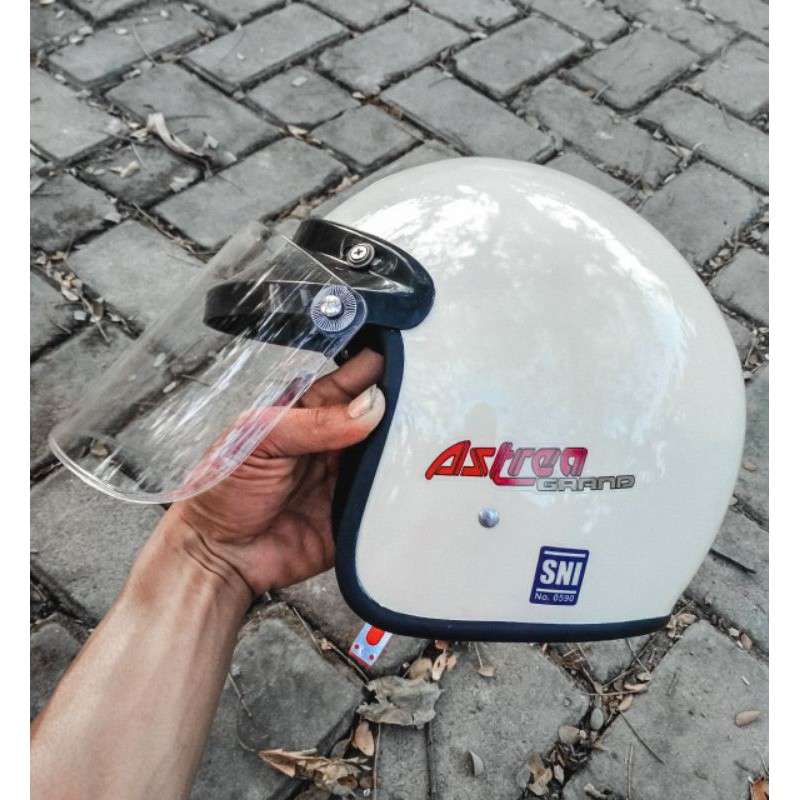 Helm astrea jadul vintage helm honda jadul - flat visor injak original