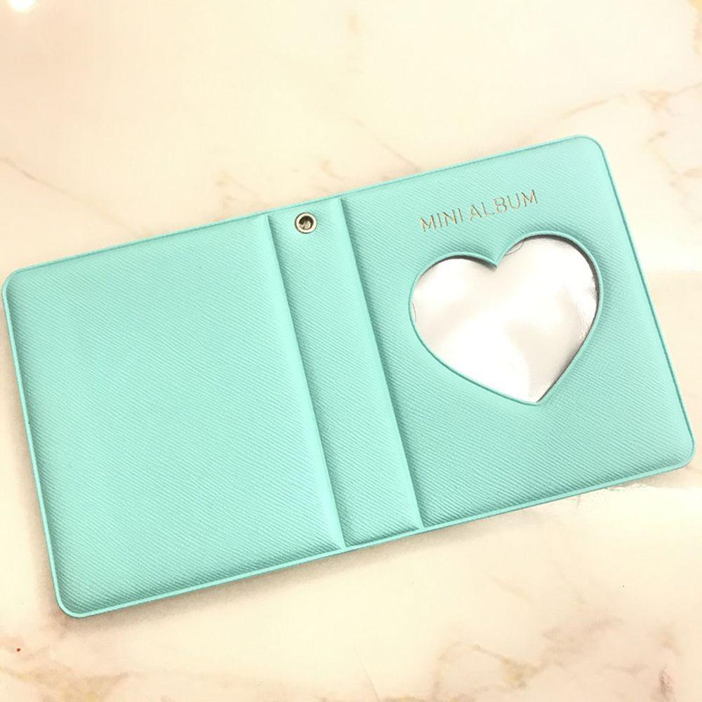 NEEDWAY Album Hati Berongga Mini DIY Stationary Heart shaped Square Photocard Holder Collect Book Card Binder Postcard Storage Photocard Album