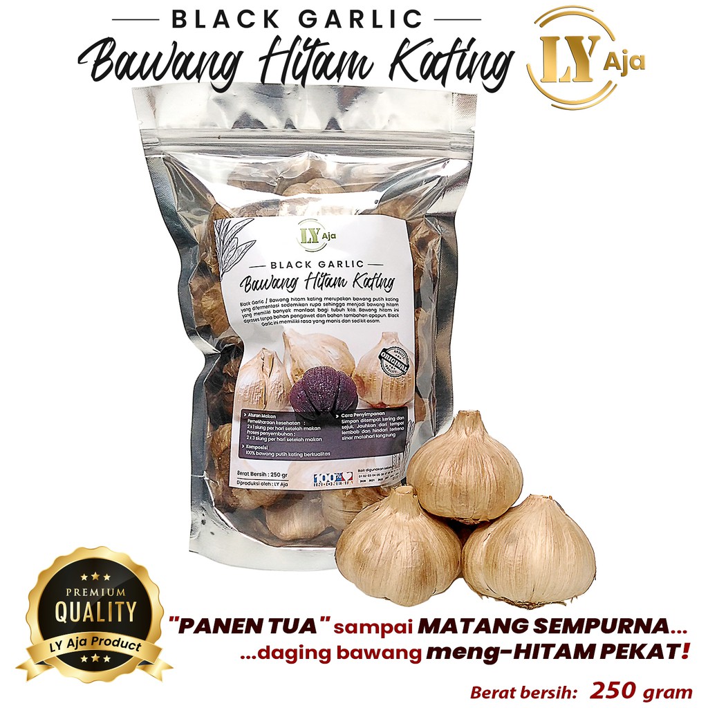 Bawang Hitam Kating 250 Gram Black Garlic Sweet Bulbs LY Aja 250 Gr Ekonomis