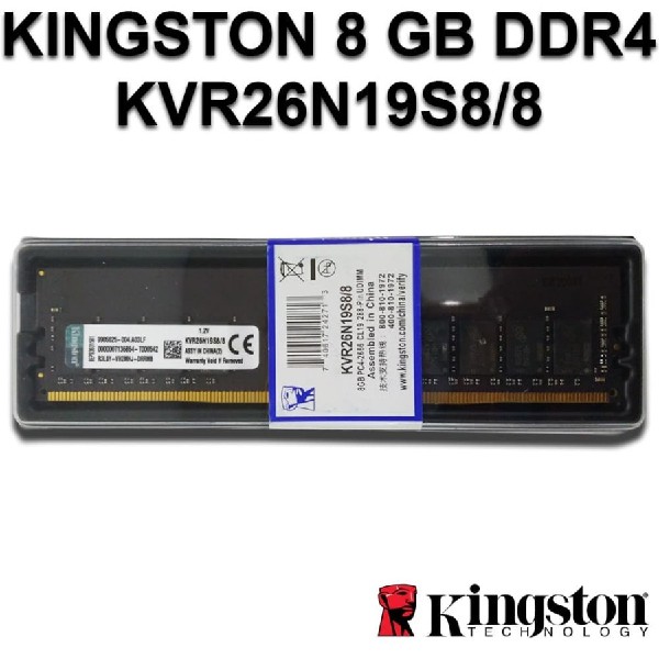 Kingston DDR4 8GB 2666MHZ PC21300 KVR26N19S8/8