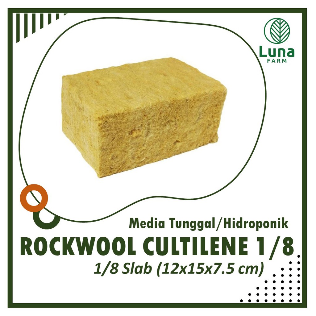 Agen Media Tanam Hidroponik Rockwool Merk Cultilene Asli Ukuran 21 X 15 X 7.5 Cm 1/8 Slab Rockwoll dmKm7bcloW9K6