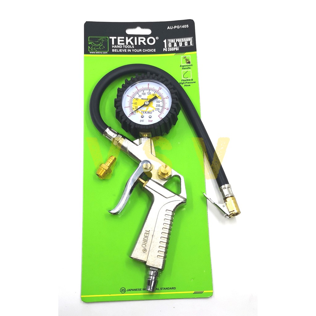 Tekiro Tire pressure gauge 200PSI / Isian angin 3 fungsi / TG 3 / isi ban