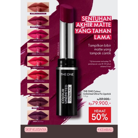 The One Colour Unlimited Ultra Fix Lipstick / lipstik the one ultra fix