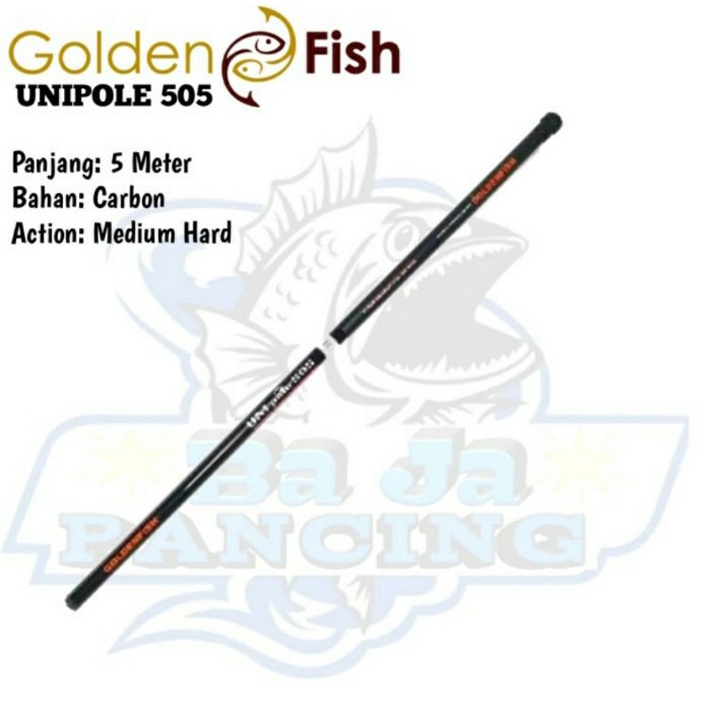 jual tegek goldenfish unipole 505, joran pancing tegek joran original