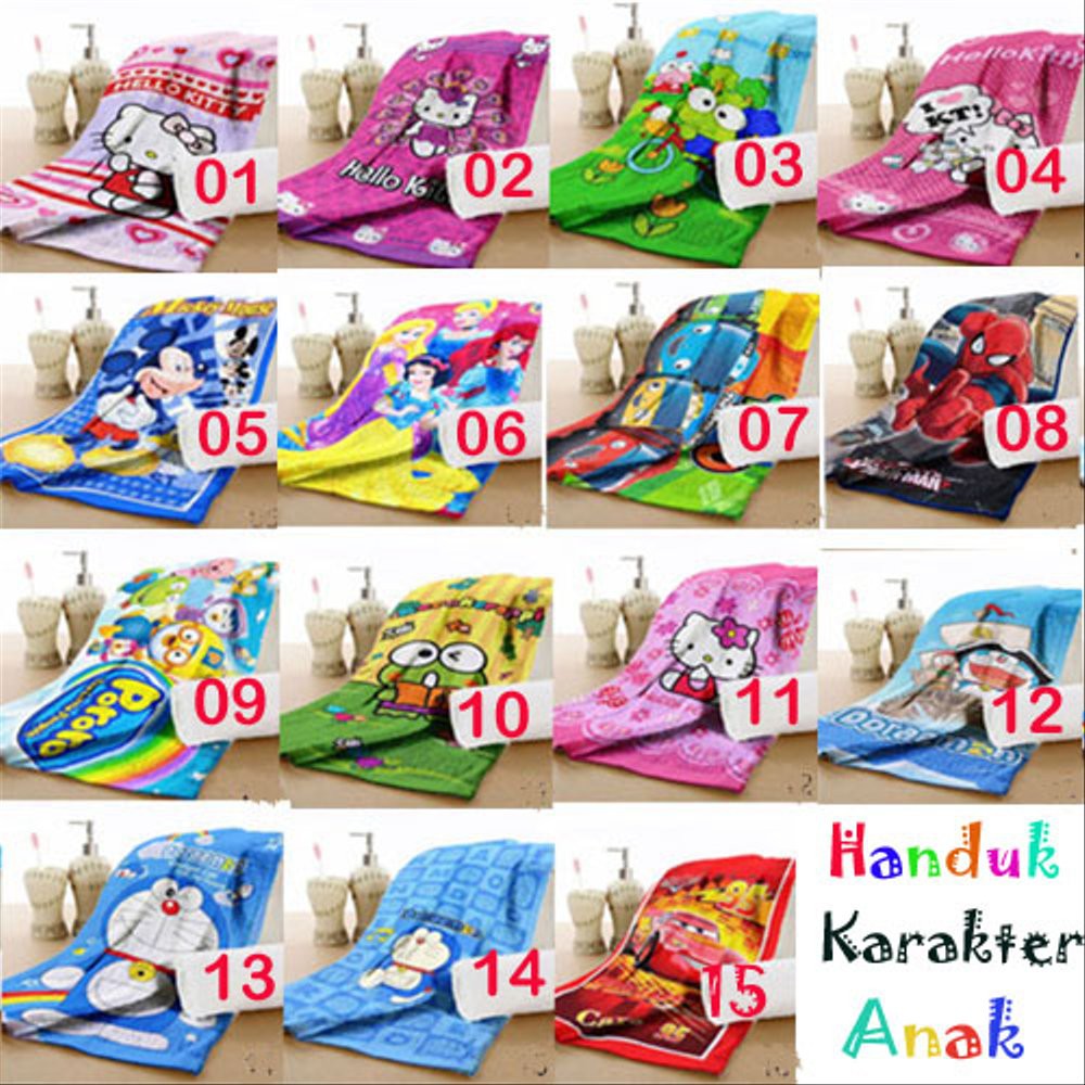 Mikusoo Handuk Karakter Ukuran Besar 70x140 Motif Anak