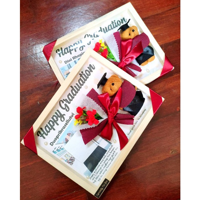

[CUSTOM] 3D Flower in Frame Bucket Boneka Beruang Bear Hadiah Wisuda Ulang Tahun Rustic Bunga Kering