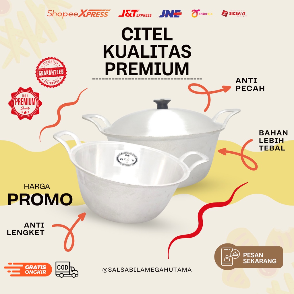 CTL32 - citel panci katel / citel wajan katel - Citel No 10 12 14 16 panci katel tradisional anti pe