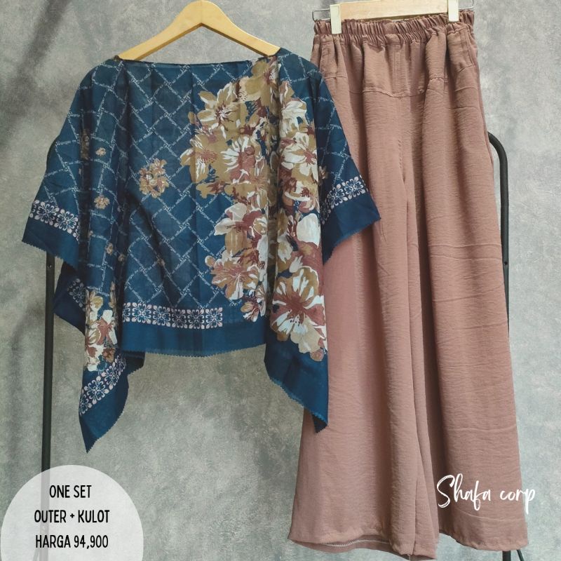 OUTER KIMONO SCARF CROP TOP / SET KULOT