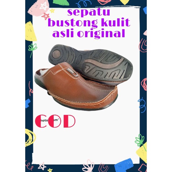 sepatu bustong kulit asli selop pria original murah berkualitas model terbaru casual kekinian tready