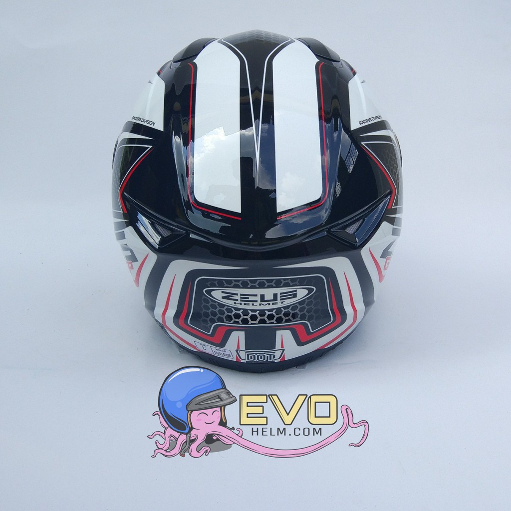 HELM ZEUS FULL FACE BLK AL3  RED - FREE SMOKE VISOR ZEUS ORIGINAL ( ONGKIR 2KG )