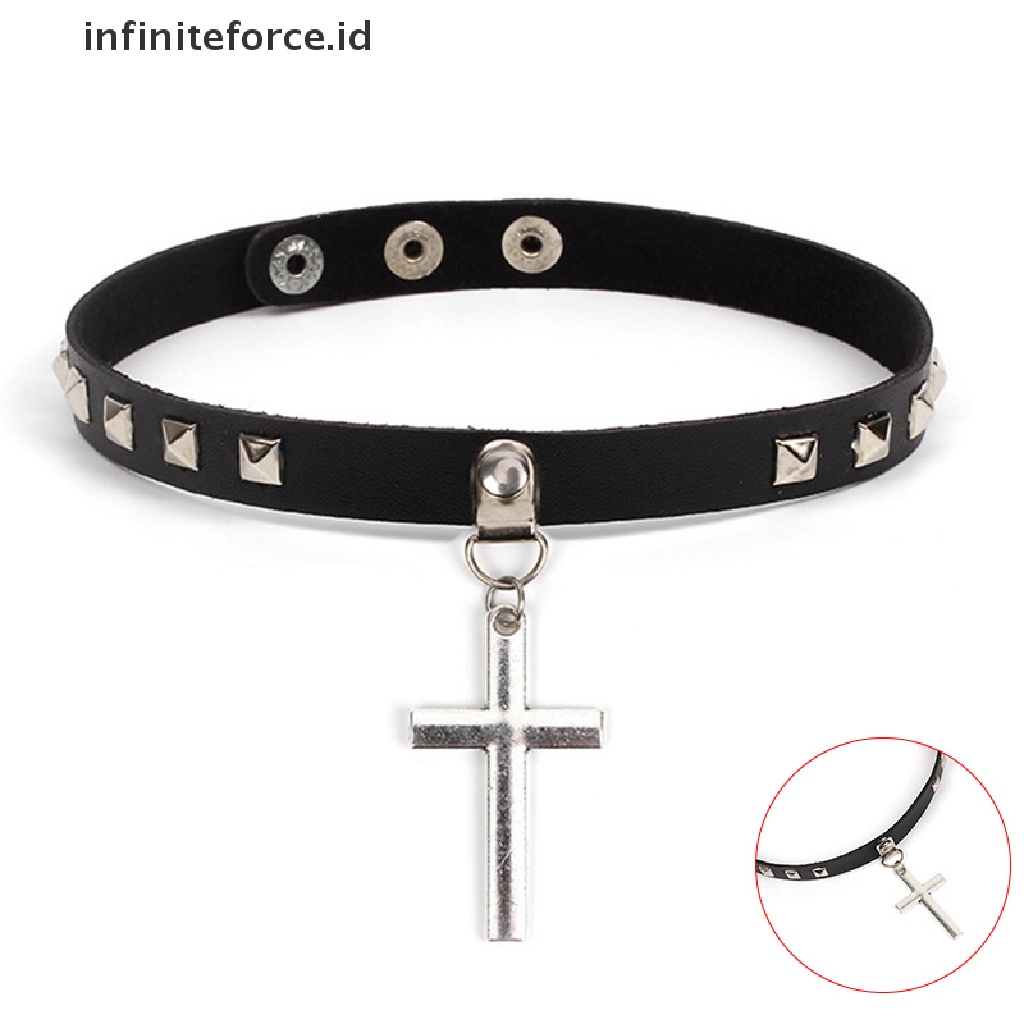 Kalung Choker Bahan Kulit Pu Gaya Punk Gothic