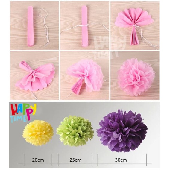 Pompom Kertas Bunga 25 Cm Pompom Pesta Pompom Warna Warni Perlengkapan Pesta Kertas Krep Shopee Indonesia