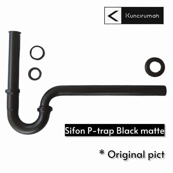 Sifon leher angsa wastafel stainless 304 hitam