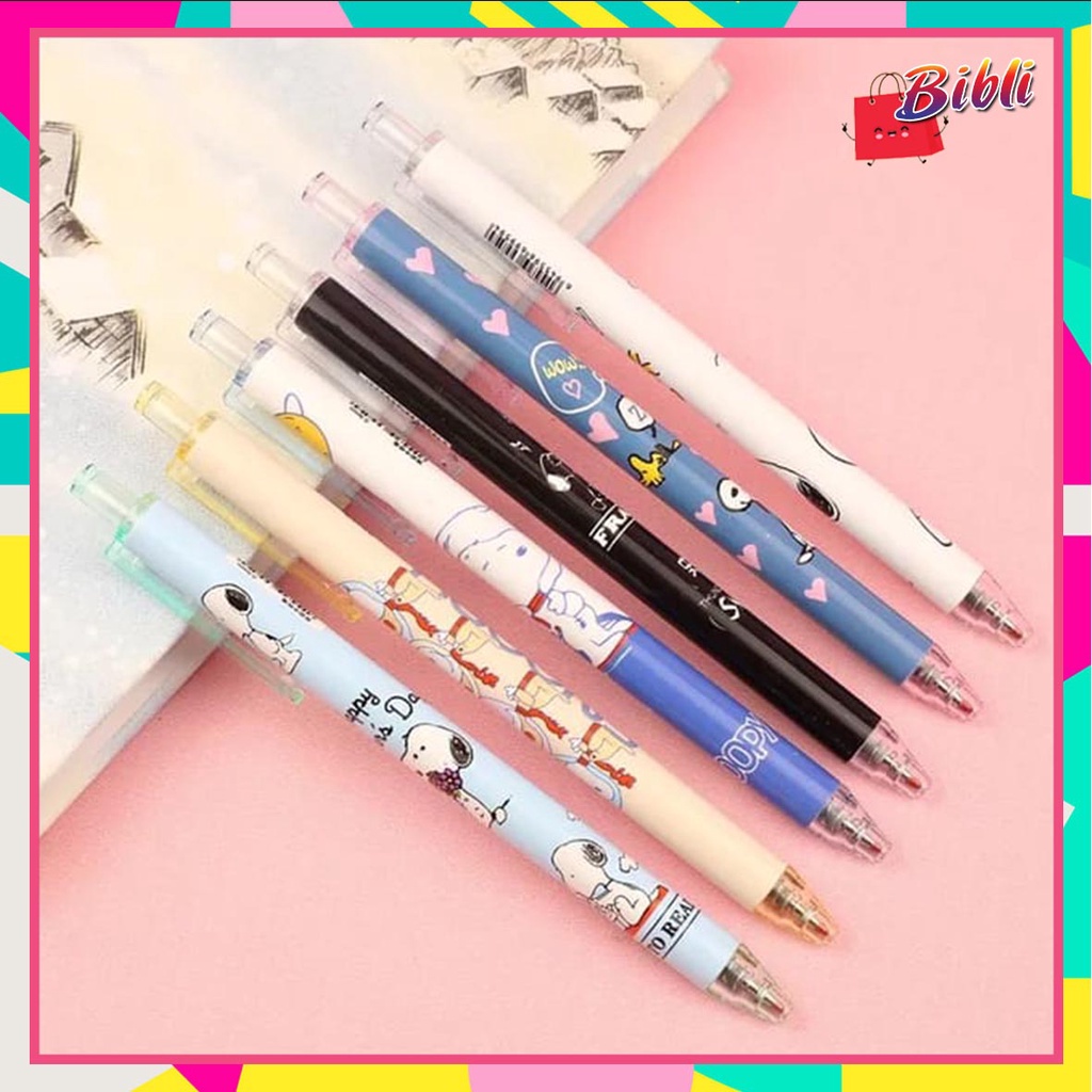 

♛ ♛Pulpen Gel Motif Snoopy Pulpen Pelajar Dan Kantor Pena Lucu Puppy Snoopy Press Gel Pen