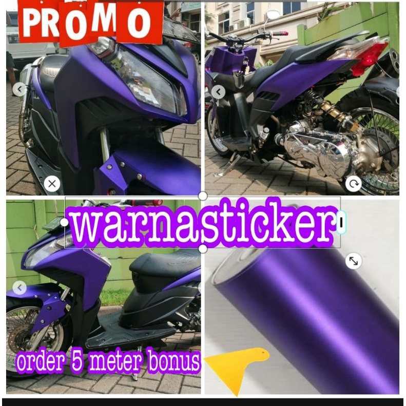 Sekotlet Stiker Motor Ungu Crom Skotlet Motor Warna Ungu Chrome Skotlet Sticker Motor Mobil Otomotif