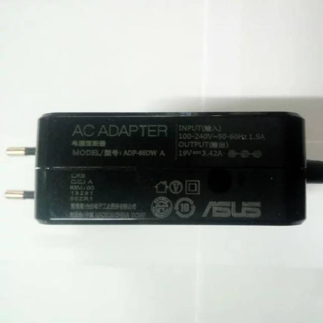 Adaptor Charger Laptop Asus 19V 3.42A  65W 4.0x1.35mm ORIGINAL A456 A456U A456UR A456UQ A407 A407M A407MA A407U A407UA A407UF A409 A409U A409F A409FJ A409UJ A409UB F409 F409F A409UA X456 X456U X456UQ X456UR X456UV A442U A442UR A442UF A442UQ