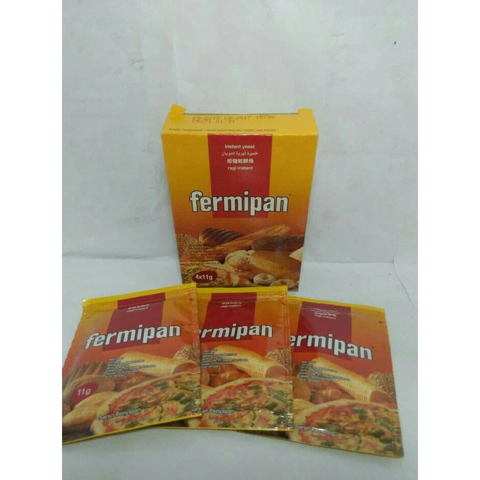 

Fermipan, ragi, yeast kemasan box 4x11gram (4pcs) BERKUALITAS