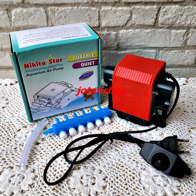 NIKITA STAR NS 60 NS60 Pompa udara aerator airpump kolam ikan aquarium 6 output cabang air pump silent