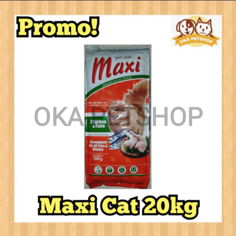 Promo Maxi Cat Chicken &amp; Tuna 20kg - Makanan Kucing Maxi Cat Kitten &amp; Adult 20kg (Link GO-JEK/Grab)