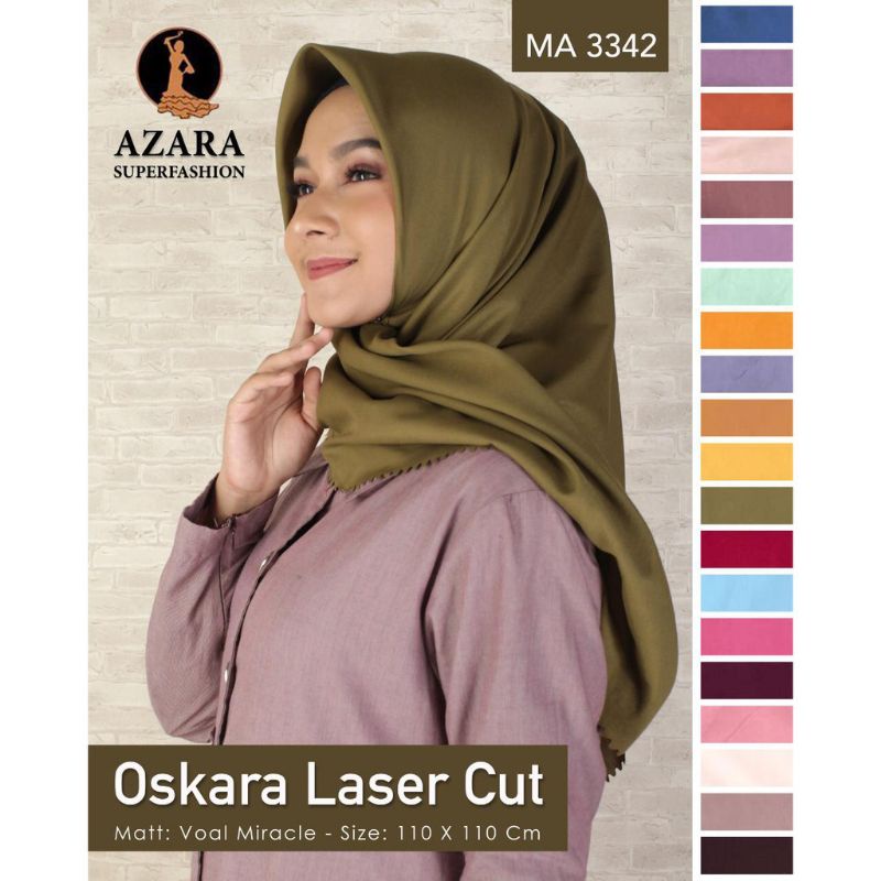 Hijab Segi empat Oscara Laser Cut by Azara / Segi empat Azara Oscara