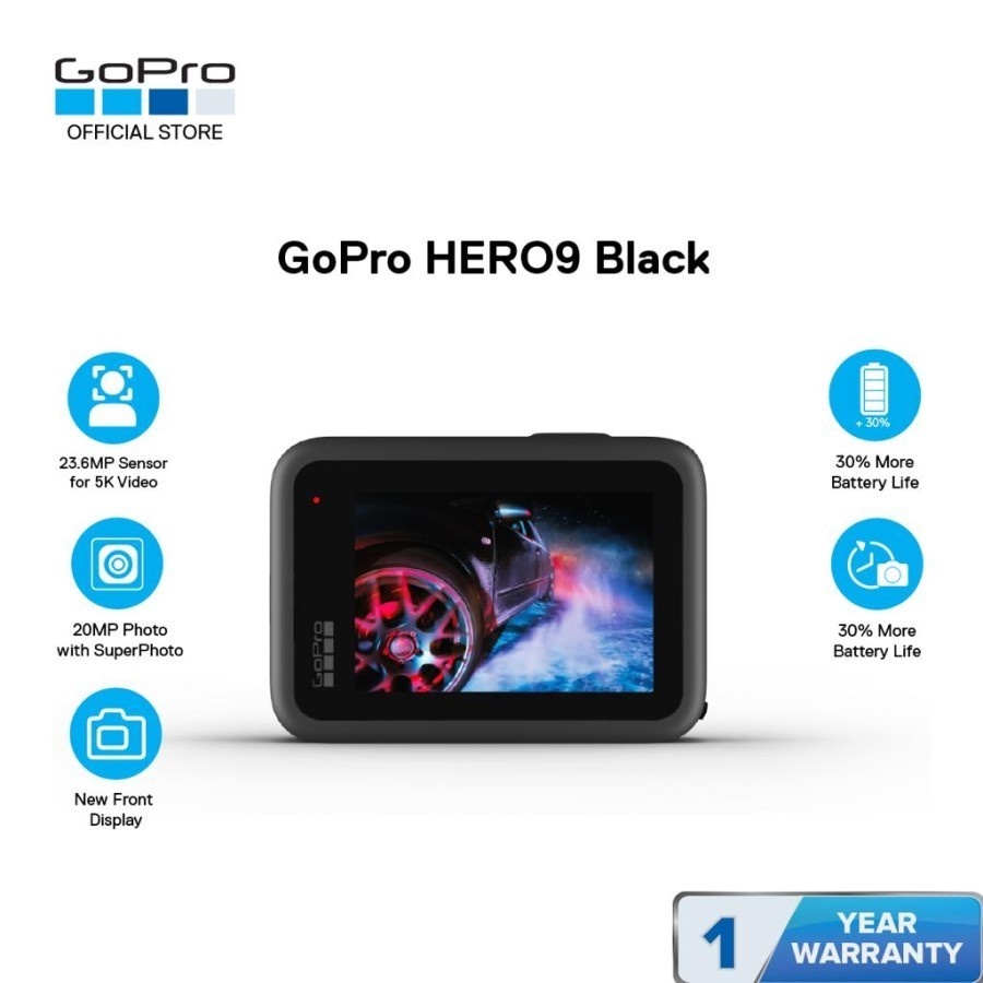 GOPRO HERO9 BLACK - GO PRO HREO 9 HITAM GARANSI RESMI 1 TAHUN