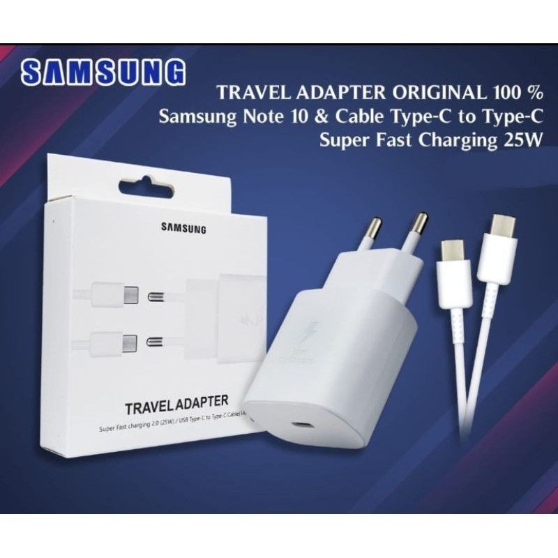 TRAVEL CHARGER SAMSUNG NOTE 10 TYPE C TO C CASAN SAMSUNG C KE C ORIGINAL FAST CHARGING