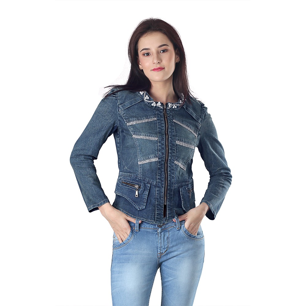  Baju  Jeans  Atasan  Wanita  Navy Inficlo SFC 576 Shopee 
