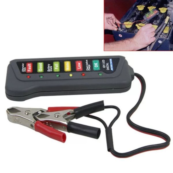 Tester Baterai Aki Mobil Motor Digital 12V 6 LED Accurate Quality