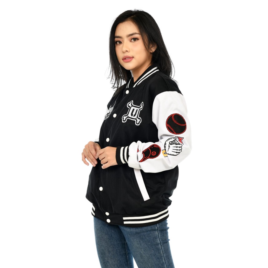 Jaket original varsity pria wanita unisex streetwear Baseball X urban absolute full bordir