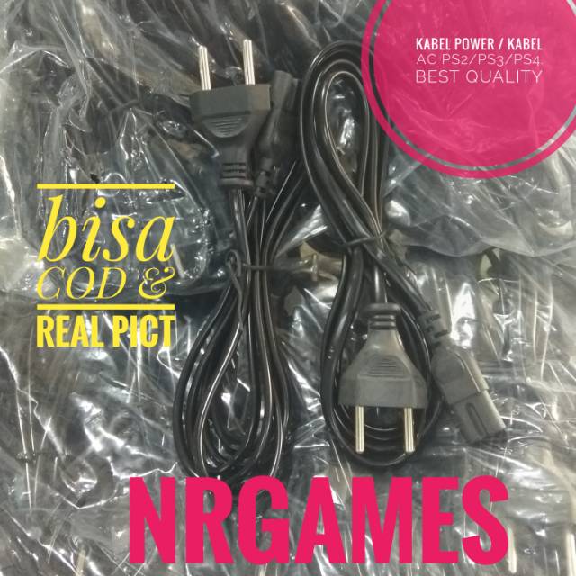 KABEL POWER PS2 PS3 PS4 ORI / KABEL AC PS2 PS3 PS4 ORI