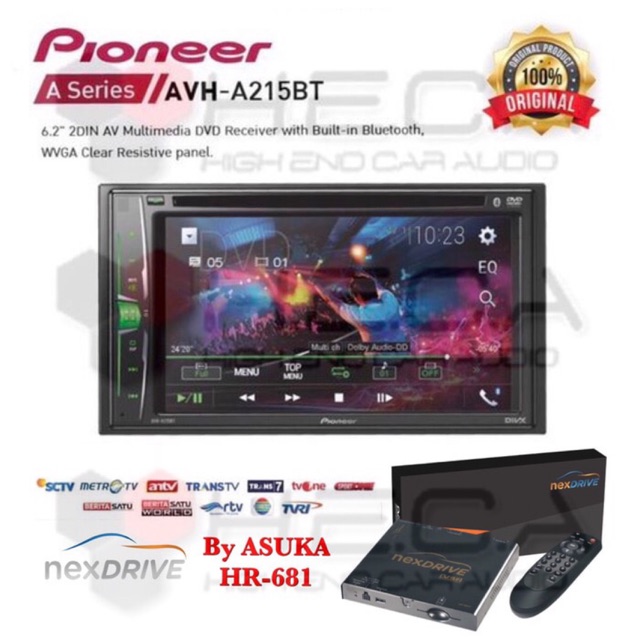Pioneer AVH-A215BT MirrorLink Head Unit Double Din & TV Tuner NEXDRIVE
