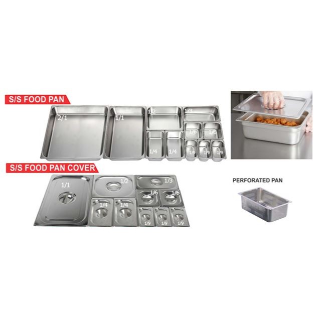 Tutup Food pan prasmanan Stainless ukuran 1/2