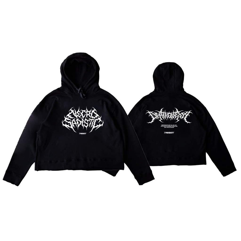 Crop hoodie oversize unfinished thinknights / hoodie murah /hoodie pria/wanita / hoodie oversize ter