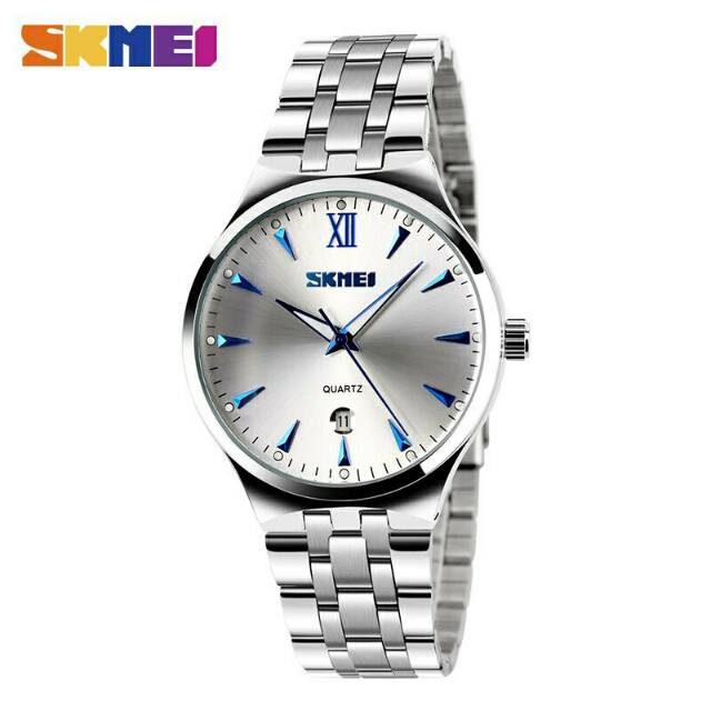 Jam Tangan Pria / SKMEI 9071 Men / Jam Tangan Analog Stainless Steel / Couple