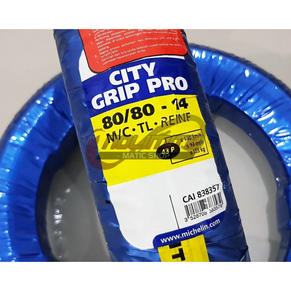 Ban Motor Tubeless Michelin City Grip Pro 80/80 - 14 Vario Beat Scoopy