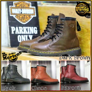  Sepatu  Boot  Dr  Martens  Docmart Boots  Murah Maroon Black 