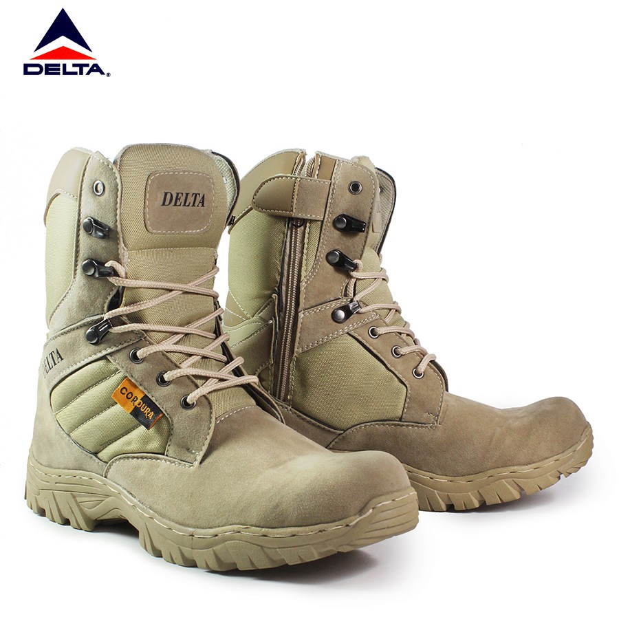 Sepatu pria delta cordura tactical gurun cream tinggi 8 inci safety tracking original suede