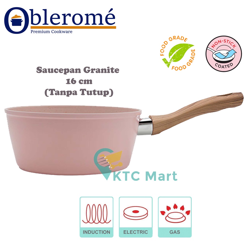 KTC Mart - Sauce Pan Marble  Tutup Kaca | Saucepan Panci Granite | Panci Food Grade